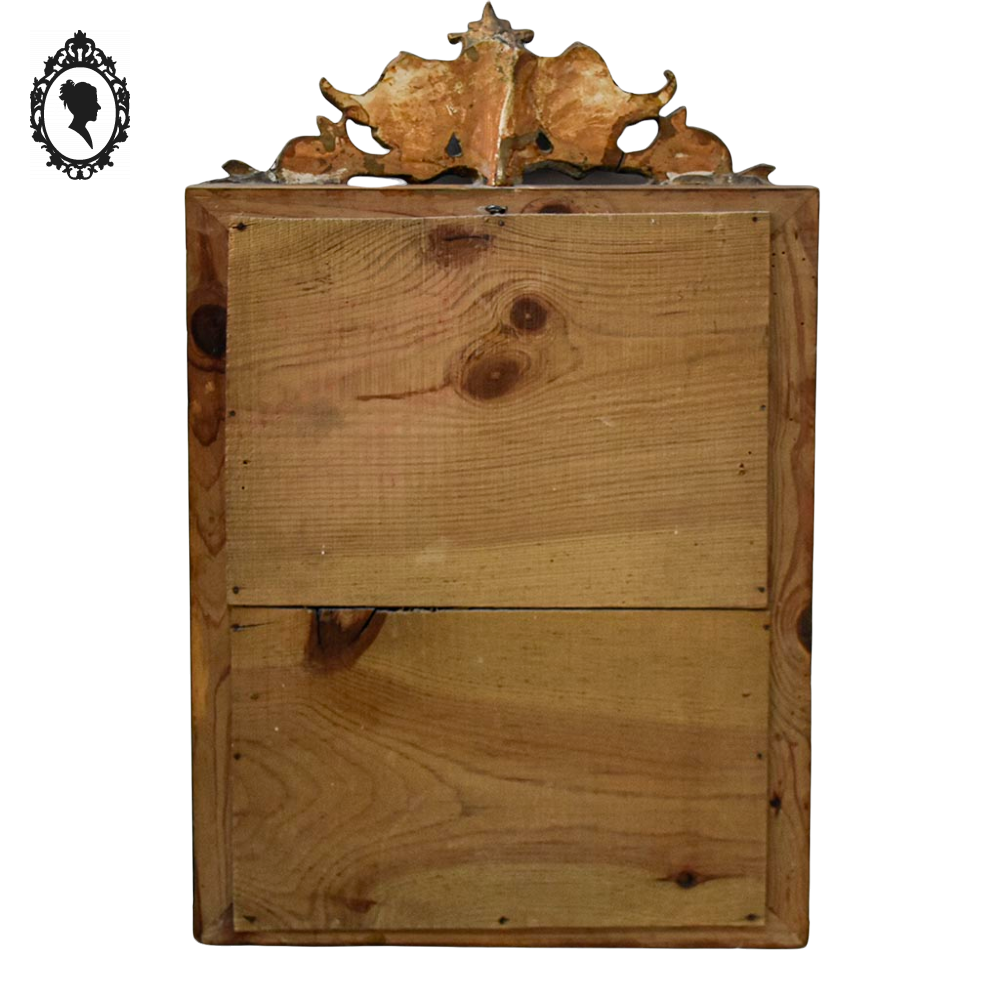 Miroir ancien avec fronton chimère phénix doré style Régence ou Napoléon 3 H 60 cm