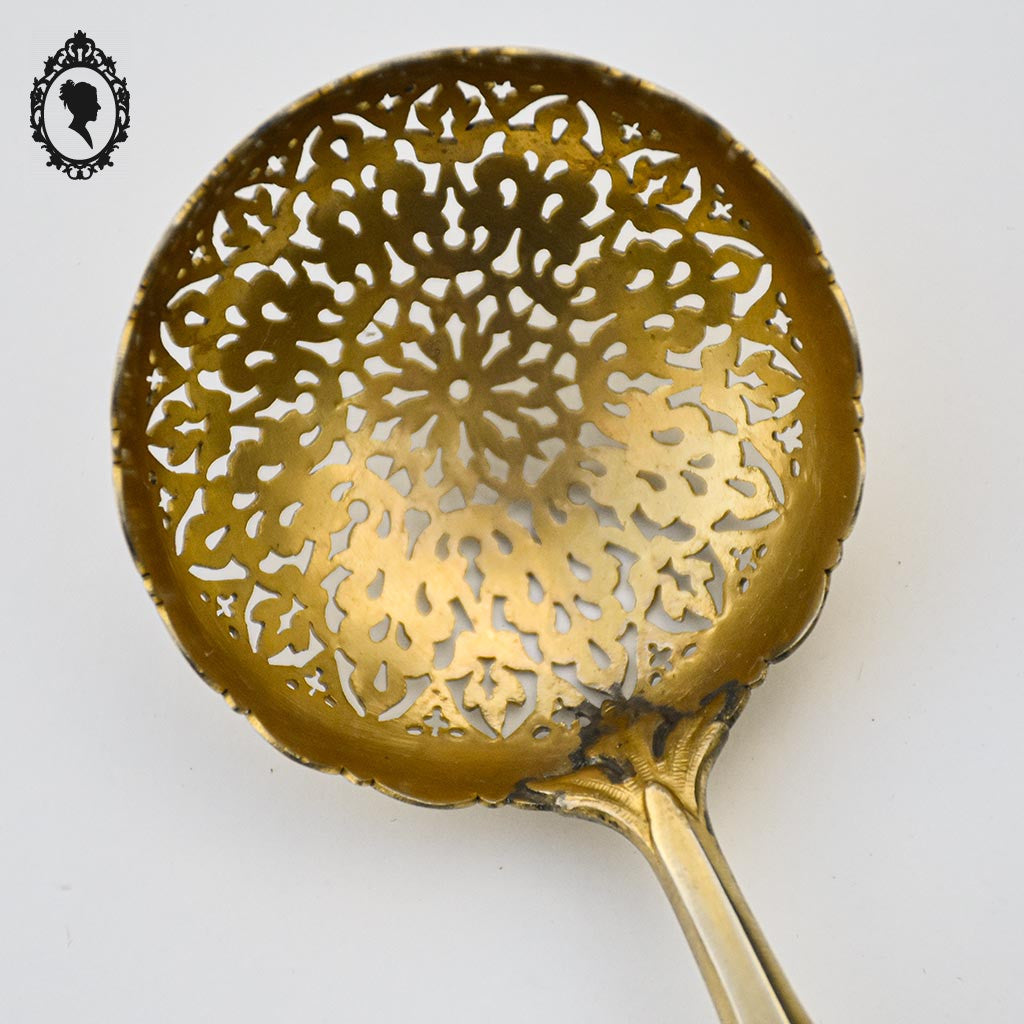 Service de couverts à fraise argent fourré vermeil doré ancien