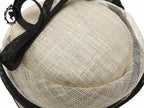 Chic Chapeau femme cérémonie beige noir Joa Nell en sisal NEUF Taille S Vintage