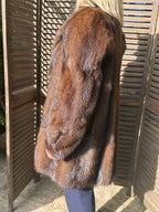 Manteau en fourrure véritable marron Taille 3840 vison ancien vintage