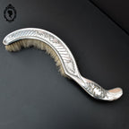 Ensemble pelle et brosse ramasse miettes en métal argenté ancien