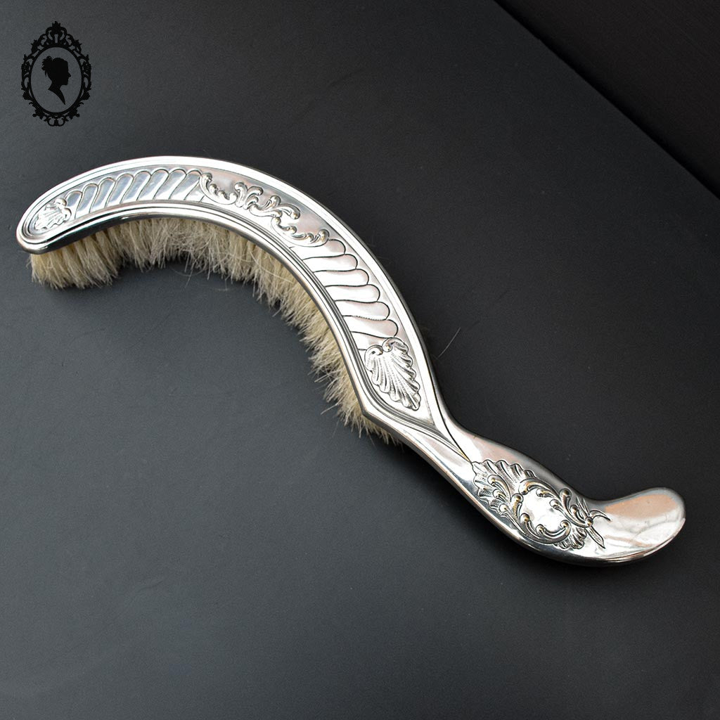 Ensemble pelle et brosse ramasse miettes en métal argenté ancien