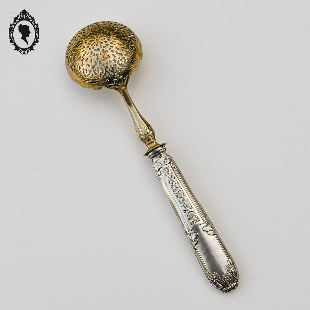 Service de couverts à fraise argent fourré vermeil doré ancien