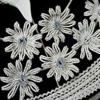 Couronne florale ange perles blanches objet de curiosité mortuaire ancienne 1900 H 76 cm