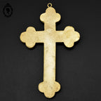 Croix en micro mosaïque de Roma Italienne photo verre H 10,5 cm ancienne