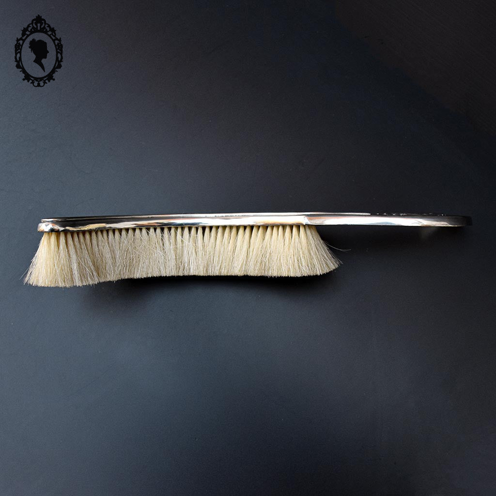 Ensemble pelle et brosse ramasse miettes en métal argenté ancien