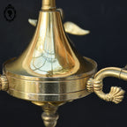 Lustre plafonnier bronze chimères 3 lumières 3 roses pâte de verre blanc doré ancien