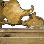 Miroir ancien avec fronton chimère phénix doré style Régence ou Napoléon 3 H 60 cm