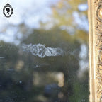 Miroir ancien avec fronton chimère phénix doré style Régence ou Napoléon 3 H 60 cm