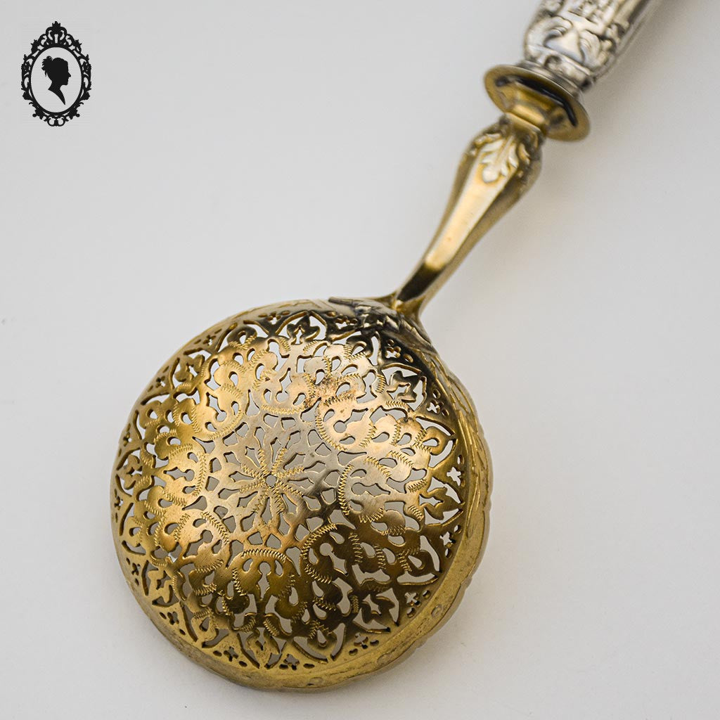 Service de couverts à fraise argent fourré vermeil doré ancien