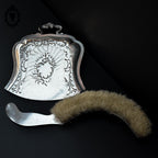 Ensemble pelle et brosse ramasse miettes en métal argenté ancien