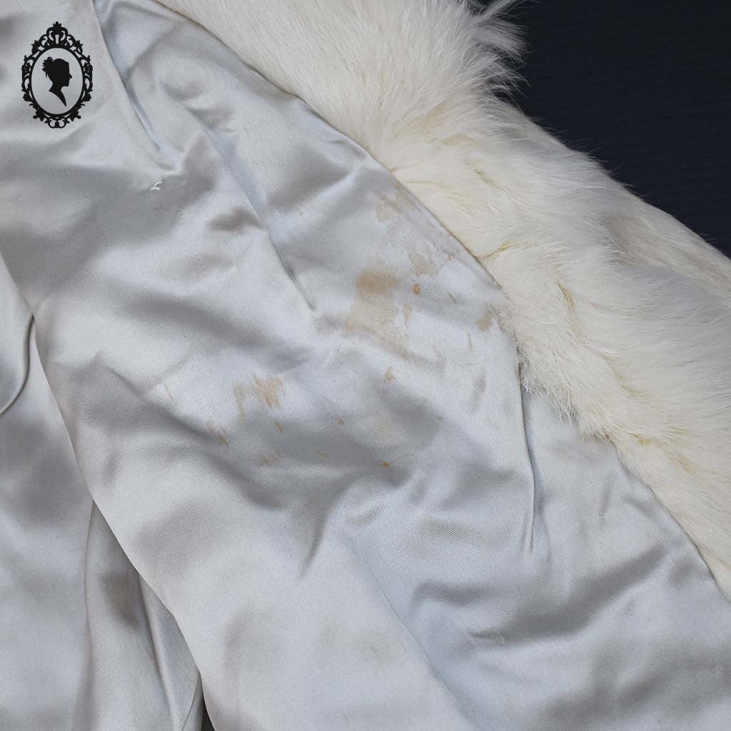 Manteau fourrure en lapin blanc enfant collection vintage ancien