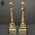 Élégant défenseur de cheminée chenets barre bronze doré chimère dauphin serpent de mer poisson ancien