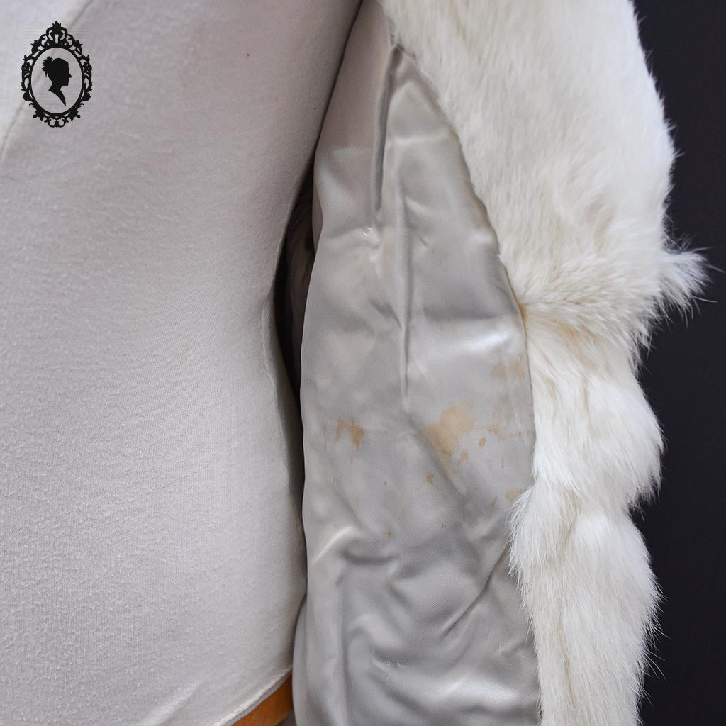 Manteau fourrure en lapin blanc enfant collection vintage ancien
