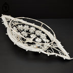 Couronne florale ange perles blanches objet de curiosité mortuaire ancienne 1900 H 76 cm