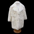 Manteau fourrure en lapin blanc enfant collection vintage ancien