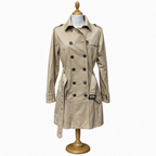 Barbour Tay Tranch beige à doublure tartan – taille 40/42