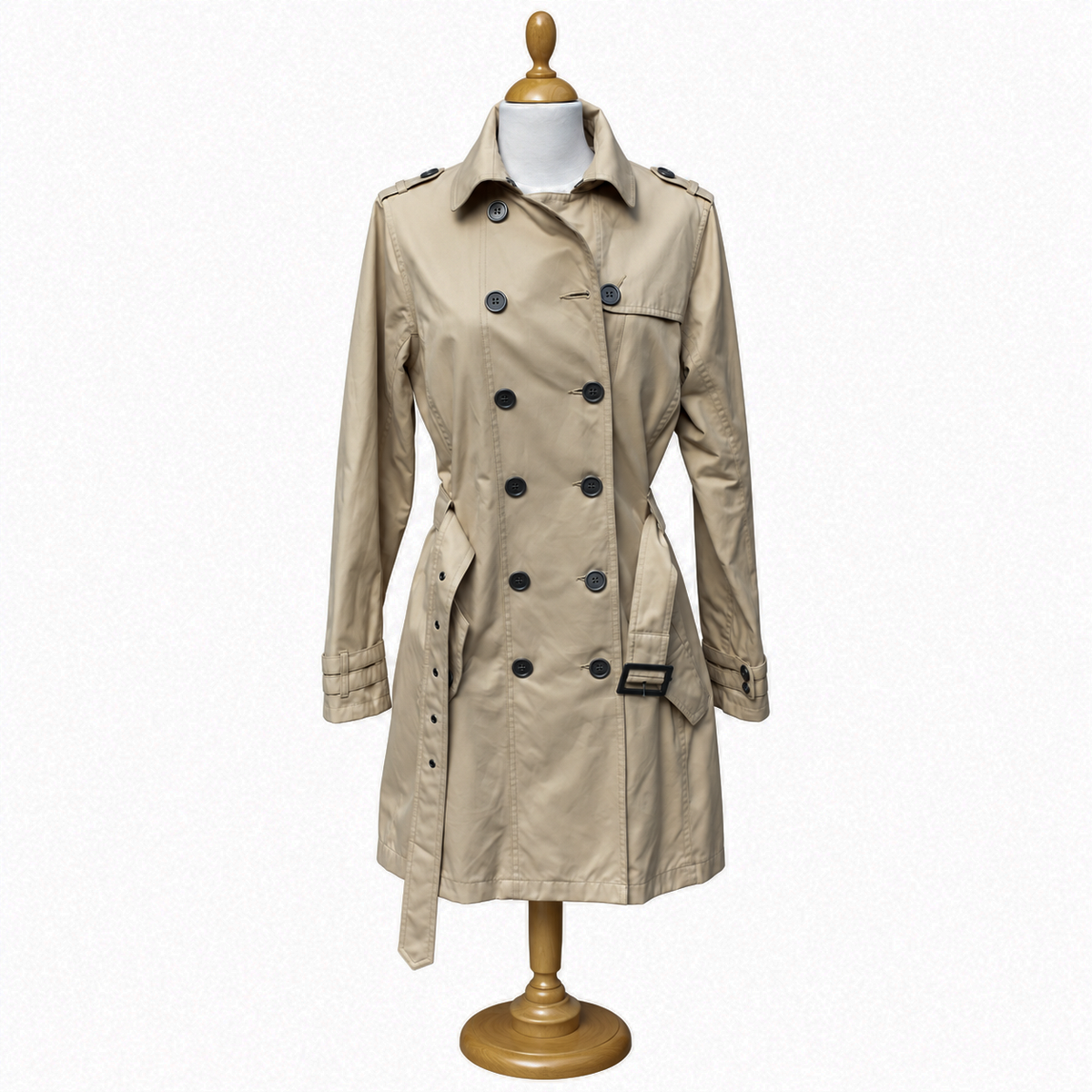 Barbour Tay Tranch beige à doublure tartan – taille 40/42