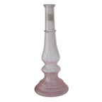 Bougeoir en verre opaque rose pâle – Fabrication italienne vintage 30 cm