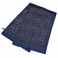 Foulard Pierre Cardin 100 % soie bleu marine à motifs cachemire Made in Italy