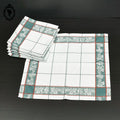 Lot 12 serviettes de table ou petits torchons à grands carreaux vert rouge blanc frise vintage Neuf
