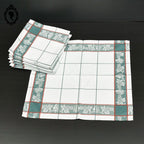 Lot 12 serviettes de table ou petits torchons à grands carreaux vert rouge blanc frise vintage Neuf