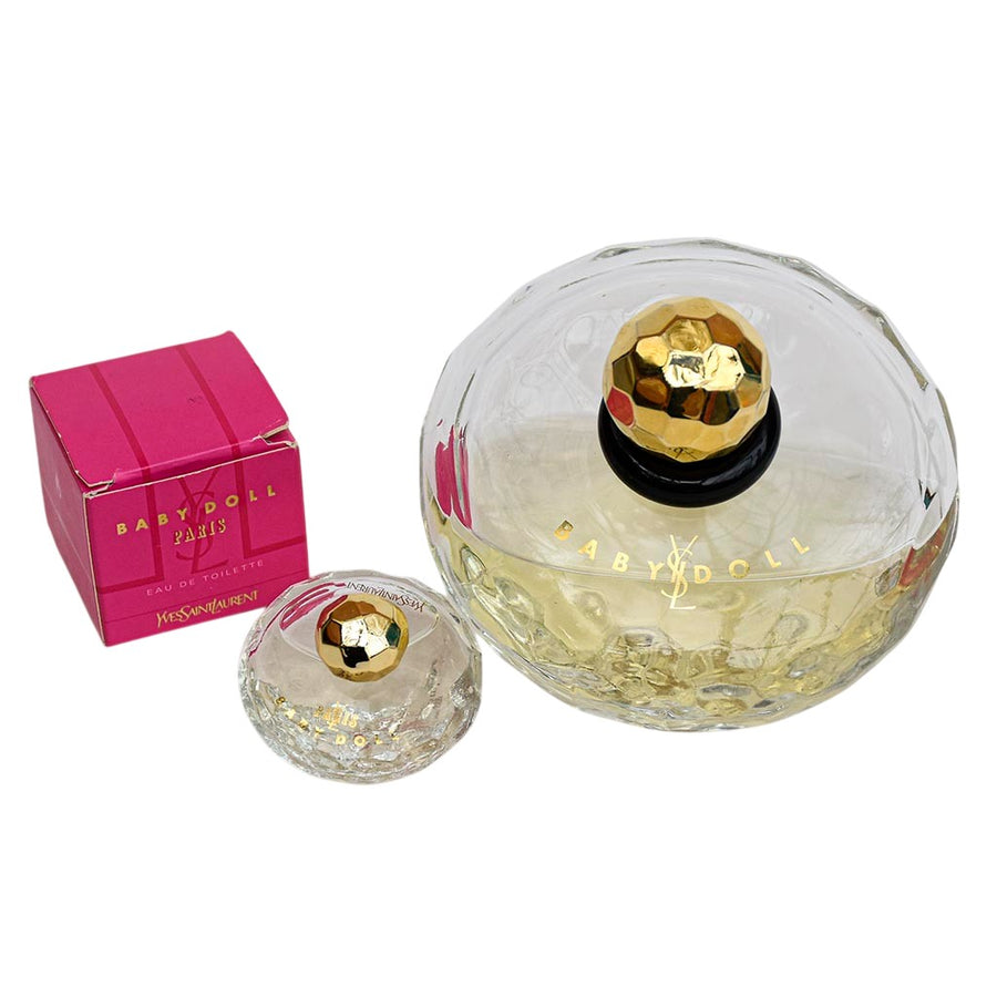 Lot Baby Doll Paris Yves Saint Laurent – Vaporisateur 100 ml entamé et miniature EDT 7,5 ml avec boîte