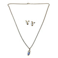 Parure en argent sabots bleu et blanc style Delft hollandais – Collier pendentif chaîne et boucles d’oreilles