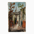 Petit tableau de Montmartre et du Sacré-Cœur Burnet – Vue de Paris, 24 × 14 cm
