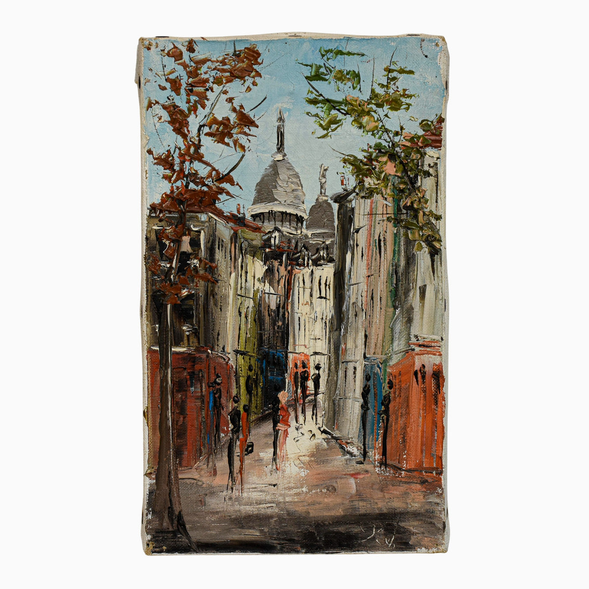 Petit tableau de Montmartre et du Sacré-Cœur Burnet – Vue de Paris, 24 × 14 cm