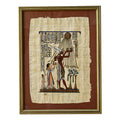Tableau sur papyrus à décor égyptien, encadré doré