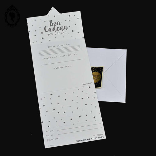 1 bon cadeau carte papier à offrir : Noel, anniversaire, fêtes 20€