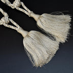 2 embrasses pompon gland de clé cordon beige passementerie pour rideau