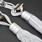 2 grosses embrasses pompon gland de clé cordon gris passementerie pour rideau style Houles neuf