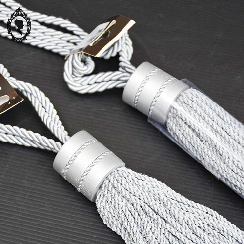 2 grosses embrasses pompon gland de clé cordon gris passementerie pour rideau style Houles neuf