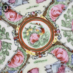 Assiette porcelaine chinoise murale époque XX ème doré rose collection signée