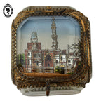 Boite à bijoux coffret 5 verres biseautés Napoléon III Le Caire ancien