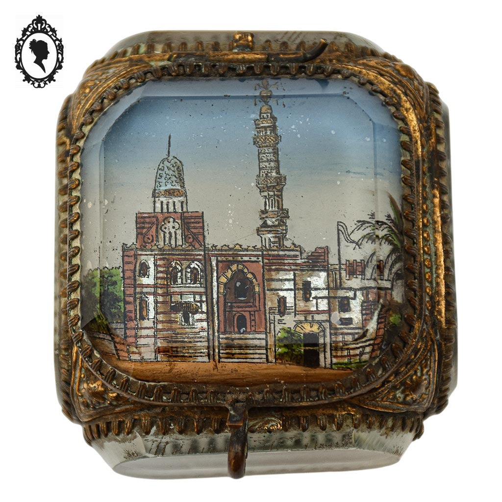 Boite à bijoux coffret 5 verres biseautés Napoléon III Le Caire ancien