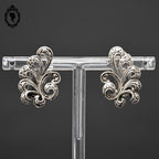 Boucles d’oreilles argent Art nouveau Art déco arabesques feuillage à clips ancien vintage