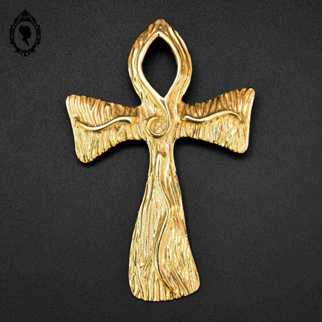 Broche croix dorée signée Givenchy H 8 cm bijou vintage de 1990