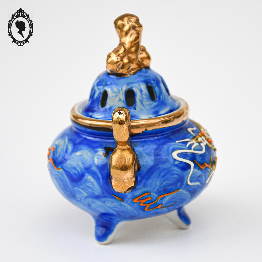Brûle parfum Satsuma bleu porcelaine collection vintage