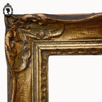 Cadre Montparnasse rectangulaire doré 34 x 40 cm bois sculpté vide feuillure 29 x 24 cm vintage