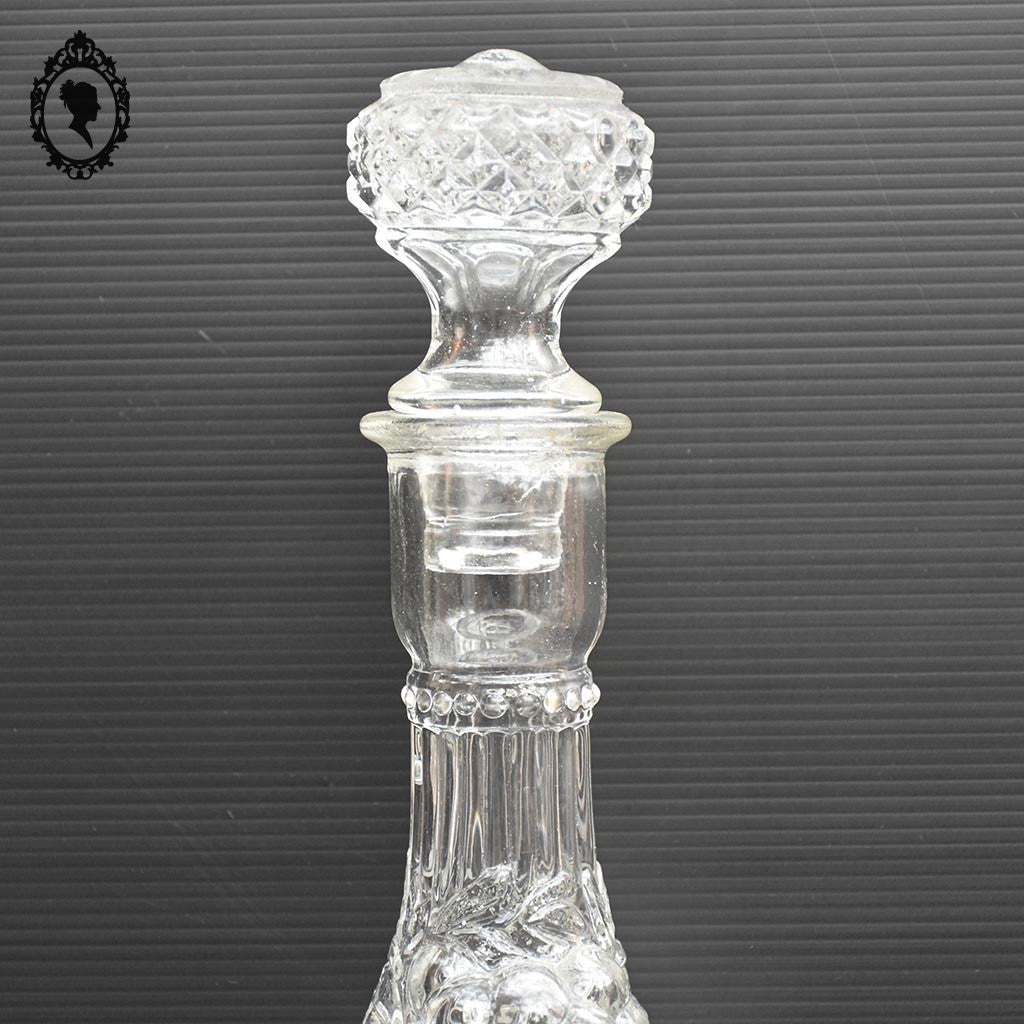 Carafe forme grappe de raisin en verre blanc avec bouchon vintage