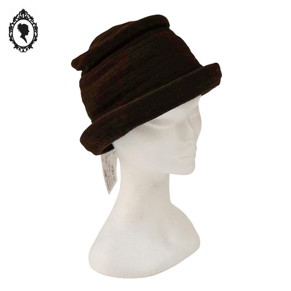 Chapeau marron hiver bonnet forme cloche pour femme NEUF S 55 cm