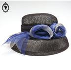 Chic Chapeau femme cérémonie bleu marine JOA NELL sisal paille NEUF Taille S ou 55 cm