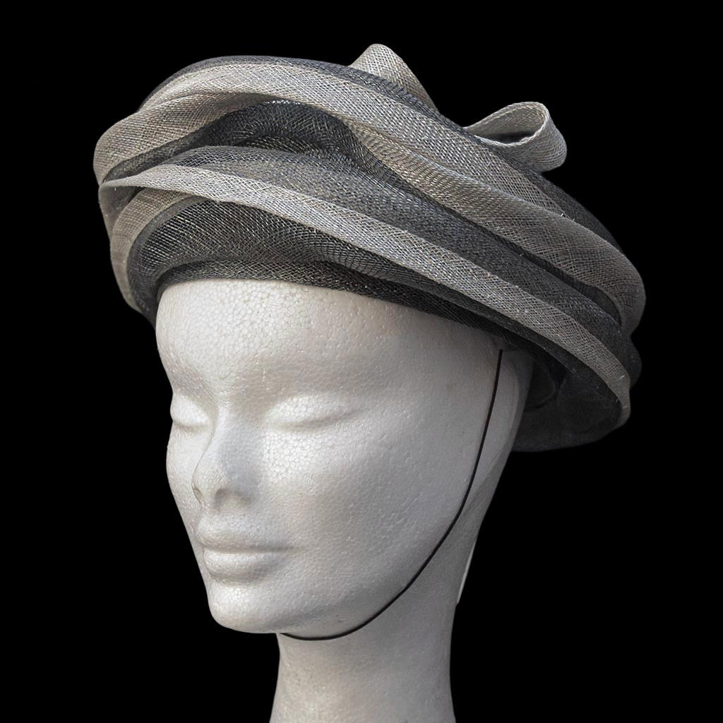 Chapeau femme cérémonie gris JOA NELL sisal paille NEUF Taille S ou 55 cm