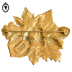 Chic broche dorée feuille feuillage Agatha Paris vintage