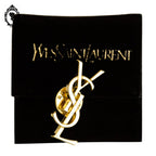 Chic broche pin’s logo initiales YSL d’Yves Saint Laurent Paris bijou doré vintage