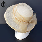 Chic chapeau nœud femme beige fibre naturelle T M  57 cm