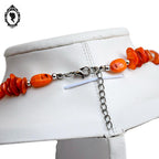 Collier en nacre orange style chips vintage